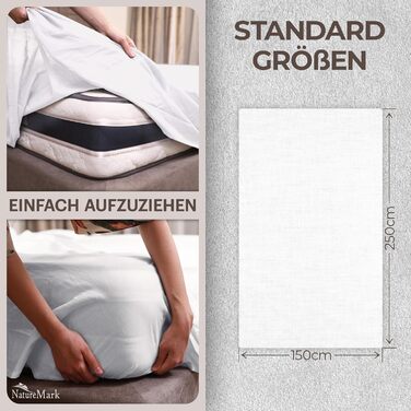 Простирадло Green Mark Textilen® 250 x 150 см, 100% ткана бавовна, біле