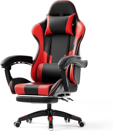 Ігрове крісло, комп&39ютерне офісне крісло з підставкою для ніг, ігрове крісло (червоне) Rot