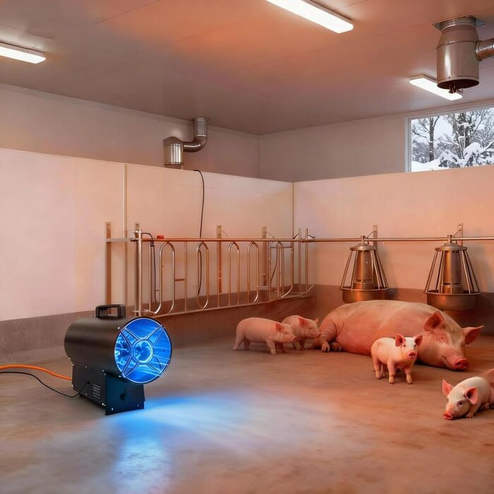 Газовий обігрівач HENGMEI, газовий вентилятор-обігрівач, 30 кВт, будівельний обігрівач, включаючи з&39єднувальний шланг та регулятор тиску газу 700 мбар, площа 450 м, для будівельних майданчиків, вентильованих складських приміщень, гаражів, чорний, 30 кВт