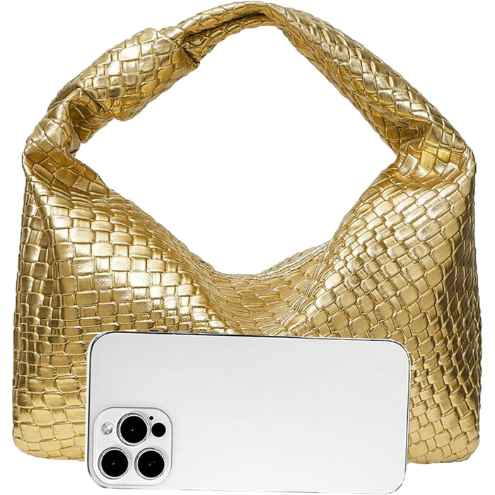 Філомена жіноча сумка-хобо з ручкою-вузлом, шкіряна, на блискавці, клатч, гаманець, золотий колір