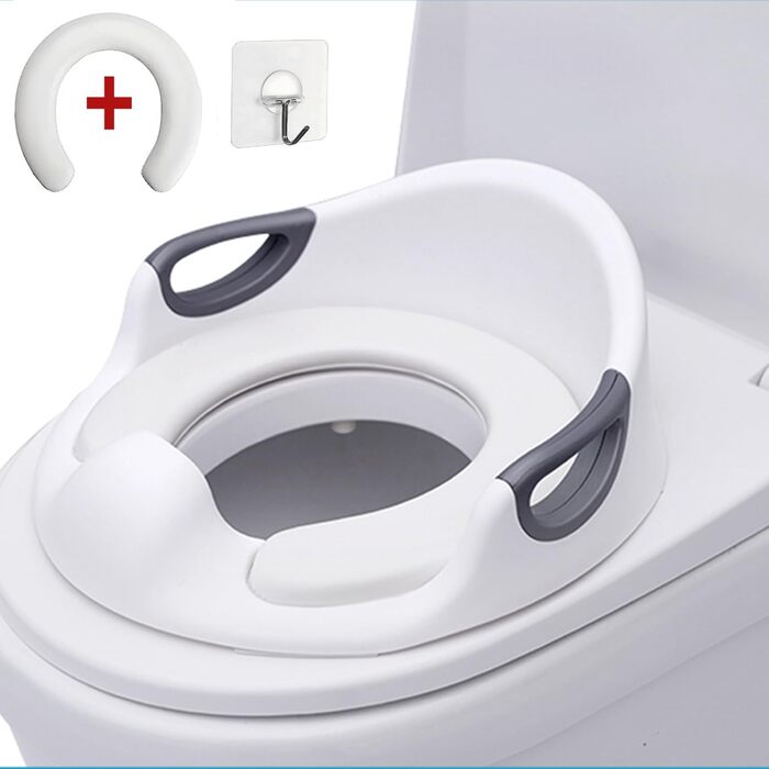 Дитяче сидіння для унітазу, для хлопчиків і дівчаток, приблизно від 12 місяців до 7 років, з бічними ручками, з захистом від бризо