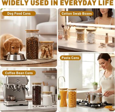 Банки для зберігання з кришками, 12 скляних контейнерів для зберігання з кришками, герметичні, штабельовані банки для зберігання AB