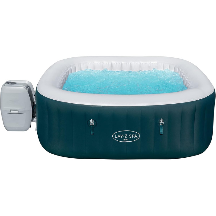 Гідромасажна ванна Bestway LAY-Z-SPA Ibiza AirJet, 180 x 180 x 66 см, 4-6 осіб, кутова, бензиново-блакитна одномісна