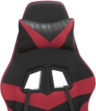 Геймерське крісло, обертове, з підставкою для ніг, чорне, бордове, штучна шкіра, ергономічне, для спальні, дому