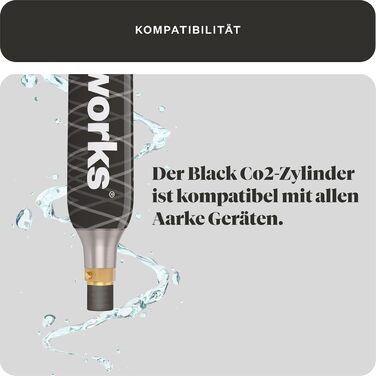 Водопровідна чорна 3 x CO2 циліндр I підходить для виробників газованої води Aarke, Grohe Blue і Brita I для заповнення до 60 л