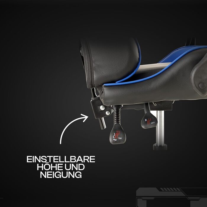 Ігрове крісло Baroni Home, ергономічне офісне крісло, м&39яке ігрове крісло зі зручною регульованою спинкою, ігрове крісло з підголівником та поперековою опорою, синє