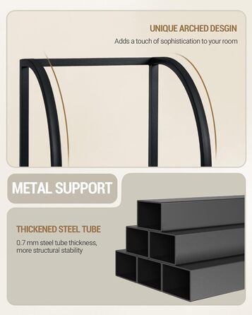 Полиця Hzuaneri, книжкова шафа, 7-ярусна полиця, полиця для DVD, вузькі полиці, офісна полиця в індустріальному стилі, металевий каркас для вітальні, спальні, кухні, вінтажний коричнево-чорний BC57001B 30 x 33,6 x 208,5 см, вінтажний коричнево-чорний