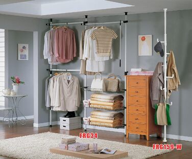 Набір із 2 металевих кошиків SoBuy для телескопічної гардеробної системи кошики для вішалки для одягу та карниза FRG34-P02