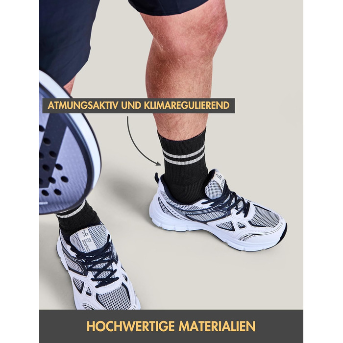 Тенісні шкарпетки Basic Treasure, 20 пар, чоловічі та жіночі, бавовняні спортивні шкарпетки, дихаючі, тенісні круглі шкарпетки, розмір 43-46, чорні