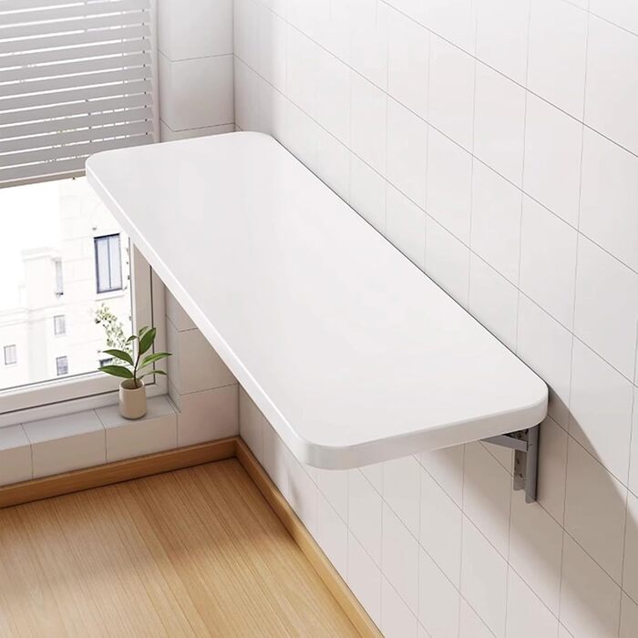 Складаний невидимий обідній стіл, плаваючий комп&39ютерний стіл, складна настінна перукарня, тумба під туалетний столик (60 * 30 * 1,6 см - білий)