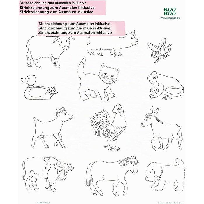 Дитячий годинник KOOKOO KW4000 KidsWorld (жовтий), Ферма з 12 реальними звуками тварин, кварцовий механізм, 34 см