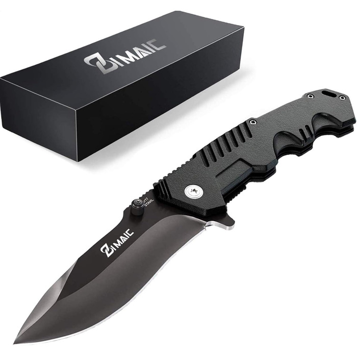 Складаний ніж I Гострий кишеньковий ніж I Одноручний ніж, ніж для активного відпочинку та виживання з чорним лезом з нержавіючої с