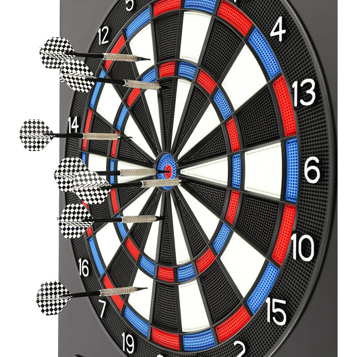 Набір електронної мішені для дартсу, електронна мішень для автоматичного підрахунку очок з 4 РК-дисплеями, інноваційний дартс-машина з 12 дротиками та 100 змінними наконечниками