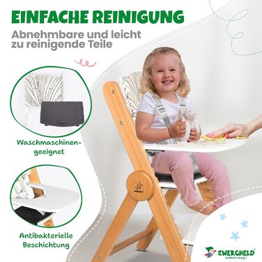 Дитячий стільчик для годування ZS3 Set - регульований, стільчик для немовлят від 6 місяців до 90 кг, з обідньою дошкою - стільчик
