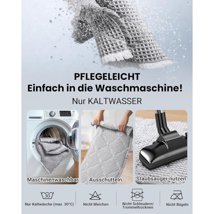 Великий комплект килимків для ванної кімнати з 2 предметів, нековзний килимок для ванної, що миється, сірий килимок для ванної, килимок для ванної в стилі бохо, ромбічні килимки для ванної кімнати, декор для пральні, 51 x 120 см килимок для ванної 46 x 77