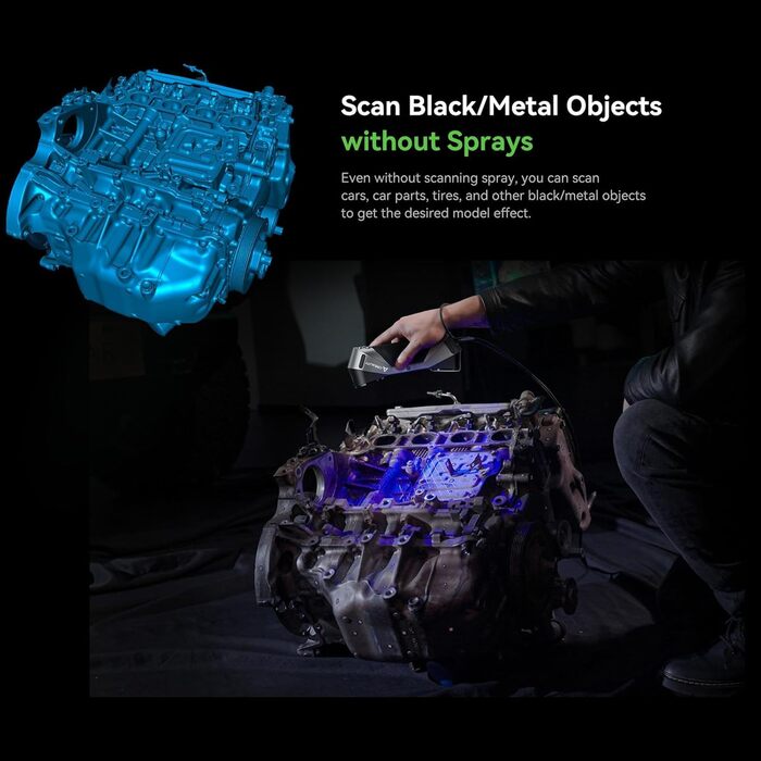 Сканер Creality CR-Scan Raptor, портативний сканер для 3D-принтерів із багаторядковою технологією Blue & NIR, точністю 0,02 мм, ві