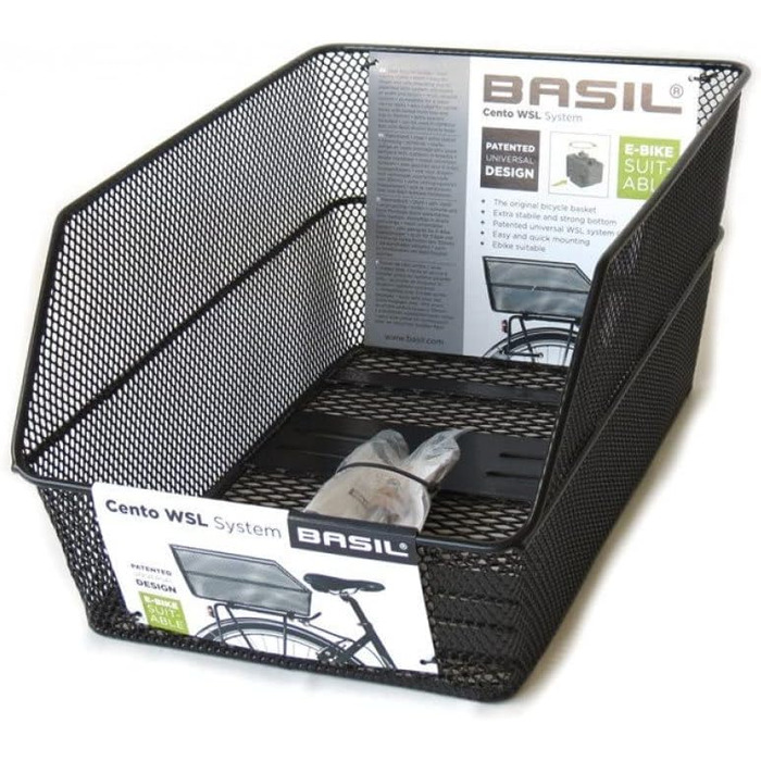 Велосипедний кошик Basil Cento WSL Чорний, 45 x 31 x 22 см Одинарний
