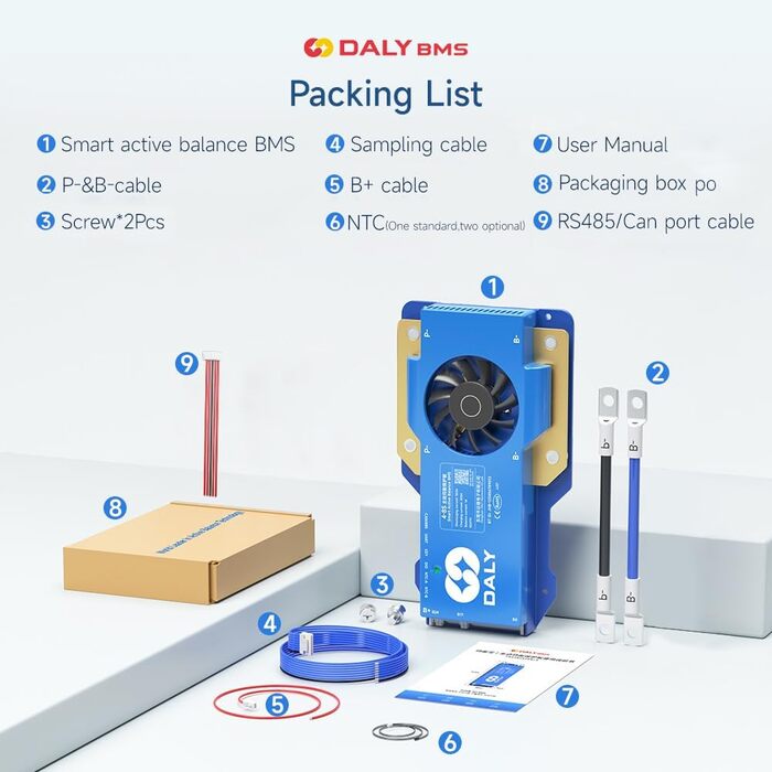 Розумна система управління будинком (BMS) з активним балансиром 1A та вбудованим Bluetooth RS485 CAN для літієвих акумуляторів NCM/LFP/LTO Pack 60A 4S-8S BT, 60A 4S-8S 12V-24V