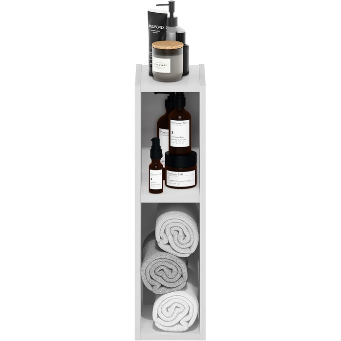 Рівнева, компактна полиця для зберігання, книжкова полиця, ширина 15 см, біла 2-рівнева ширина 15 см біла, 2-