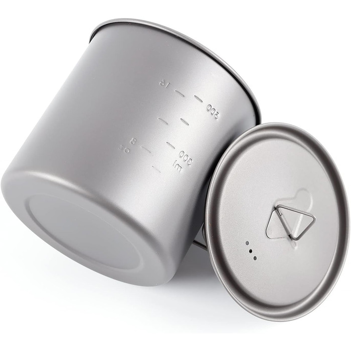 Титановий горщик TOAKS 750 мл, кемпінговий кухоль, чашка для кемпінгу, туристичний посуд 650 мл