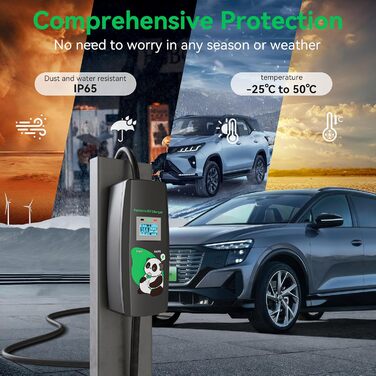 Зарядний кабель KHONS тип 2 з вилкою CEE 5 метрів 6-16А 3 фази 11кВт IP65 Мобільна зарядна станція для настінних коробок за станда