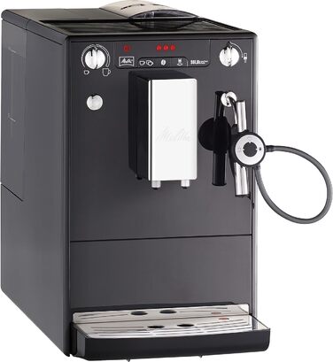 Повністю автоматична кавоварка - з молочною системою - піноутворювач молока - 3-ступінчаста регульована міцність кави - чорна (E957-201) Чорна повністю автоматична кавоварка