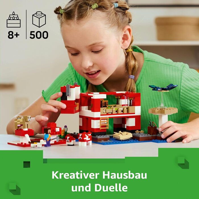 Конструктор LEGO Minecraft The Mushroom Cow House 21270, 500 деталей