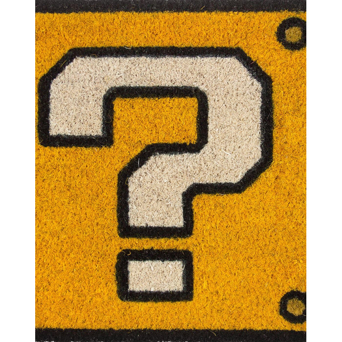Килимок для дверей Super Mario (дизайн блоків Mystery Block / Question Mark Block) з кокосового волокна 40x60 см - офіційно ліцензований продукт 40 x 60 см (прямокутний) різнокольоровий