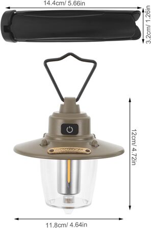 Акумуляторний кемпінговий ліхтар Alasum з USB Type-C, вінтажний світлодіодний ліхтар з 3 режимами світла, портативний наметовий світильник для аварійного освітлення на вулиці та риболовлі