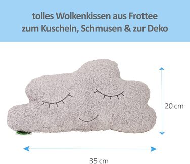 Кузня дитяча подушка хмара з милим обличчям хмаринки декоративна подушка 100 високоякісна бавовна сертифікована Oeko-Tex з наповню