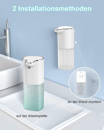Настінне кріплення для мила, автоматичний дозатор мила Dalugo 400 мл, що перезаряджається, з 4 регульованими рівнями, водонепроник