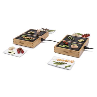 Настільний гриль Princess Dinner4All Pure з бамбуковим корпусом 4x210 Вт, 4 нагрівальні та 4 керамічні плити, кабель 2 м, на 4 особи (104040)