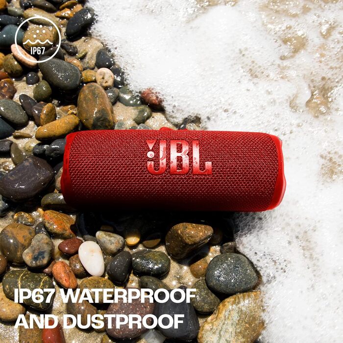 Колонка JBL Flip 6 червоного кольору - Водонепроникна портативна колонка з 2-смуговою акустичною системою для потужного звуку - До