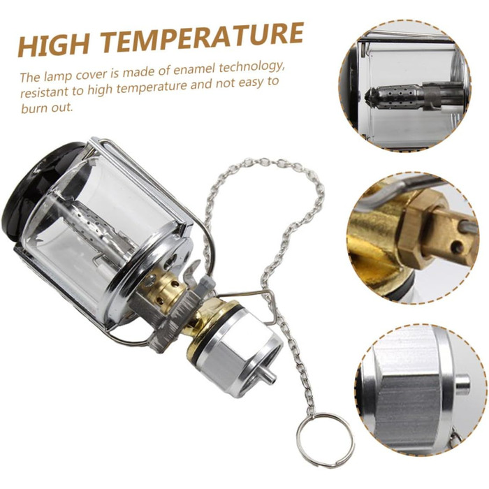Туристична лампа, пропанова лампа з газом Mapp, портативна газова лампа з міді та нержавіючої сталі з кришкою для кемпінгу на свіжому повітрі та надзвичайних ситуацій