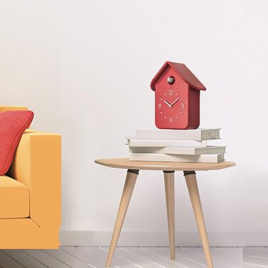 Годинник з кукушкою та маятником Guzzini QQ Червоний, 24,8 x 12 x в.39 см, мінімалістичний дизайн (16860208)