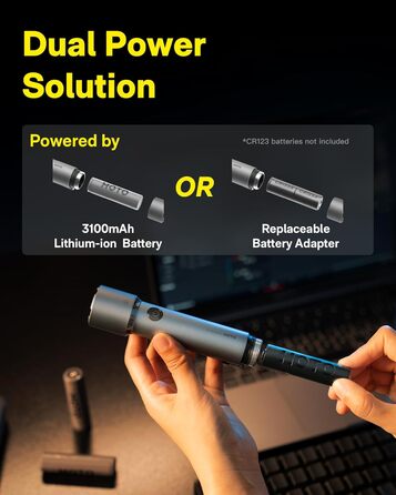 Тактичний акумуляторний світлодіодний ліхтарик HOTO з режимом стробоскопа, надзвичайно яскравий світлодіодний ліхтарик, працює від батареї, USB-C, водонепроникний IP68, потужний ліхтарик для кемпінгу, походів, полювання, активного відпочинку та надзвичайн