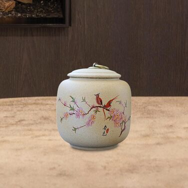 Перфектна керамічна банка з кришкою, порцелянова чайна ємність, контейнер для зберігання розсипного чаю, контейнер для зберігання чаю для спецій, порошків, горіхів, листя лотоса, птаха