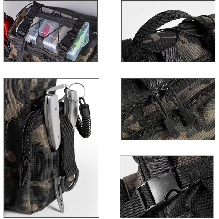 Рибальська сумка YUEMING, рибальська сумка для рибалки, чохол для рибалки Сумка для форелі рибальська з м&39яким плечовим ременем і ручками для перенесення, сумка для рибалки, універсальна сумка, сумка для коропа для рибалки камуфляжна