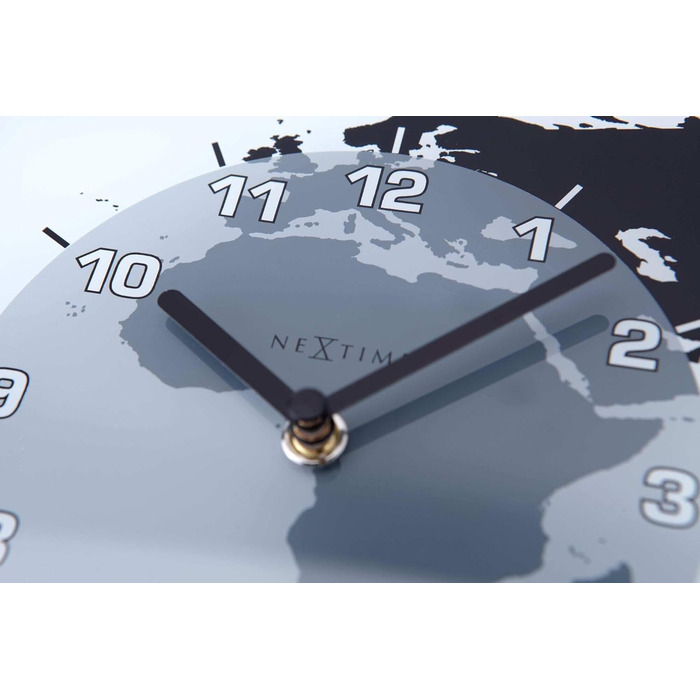 Настінний годинник NeXtime 'MONDIAL з 3 циферблатами, скло, 50 x 18,6 см