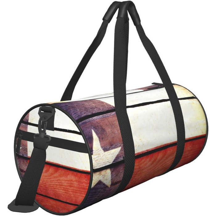 Спортивна сумка, дорожня сумка, принт американський прапор, сумка на нічліг, чорна, універсальний розмір, сумка для подорожей