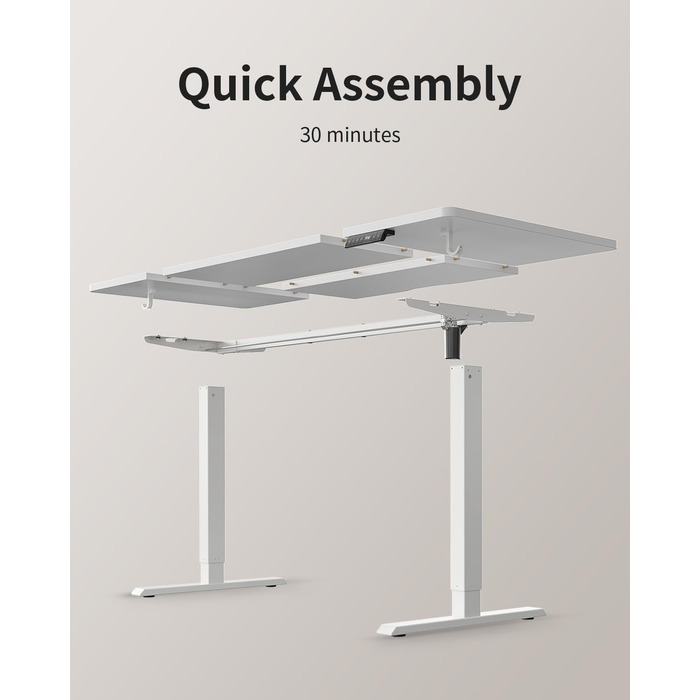 Стіл FEZIBO з регульованою висотою та портами зарядки USB-A та USB-C, 140 x 70 см, стіл з електричним регулюванням висоти, ергономічний стіл для домашнього офісу з можливістю сидіти та стояти, білий 140 x 70 см