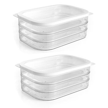 Набір контейнерів для делікатесів HAC24 з 8 предметів, придатний для використання в холодильнику з кришками, 6 шарів, 6 x 550 мл, для ковбас та сиру, контейнери для зберігання харчових продуктів
