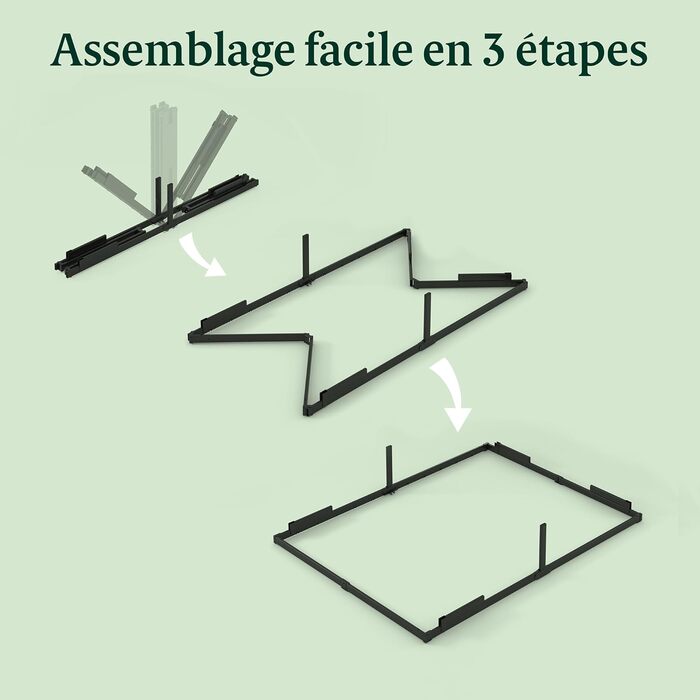 Ліжко Zinus Caleb з металевої платформи, висота 36 см, сталевий каркас, складне, для зберігання під ліжком, легке складання