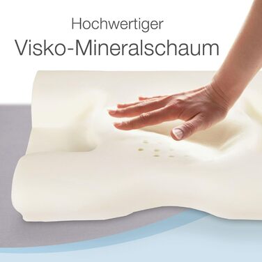 Подушка ELONEO для сну на боці, подушка для підтримки шиї, 100 мінеральна піна Visco, подушка для шиї Visco (Д 35 x Ш 50)