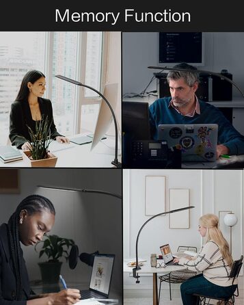 Світлодіодна настільна лампа Hokone, лампа із затискачем на гусячій шиї, поворотна архітектурна лампа, офісна настільна лампа для