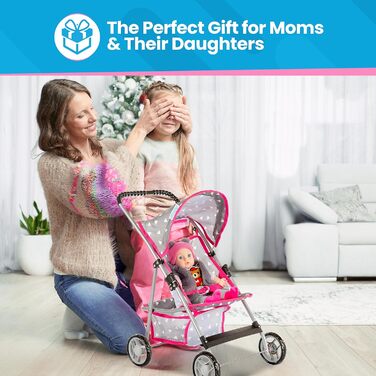 Коляска для ляльок Kinderplay, коляска для ляльок-баггі, коляска з ременем безпеки та сіткою для покупок - дитяча іграшка, сучасні