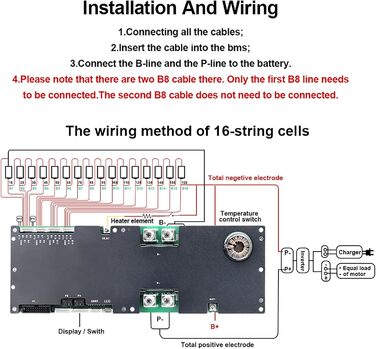 Інверторна система BMS JKBMS 8S-16S 24V-48V 200A - V19 для домашнього накопичення енергії BMS з UART для нового дисплея, активним балансуванням 2A, вбудованим Bluetooth, RS485 та CAN, для сонячної системи (JK-PB2A16S20P V19)