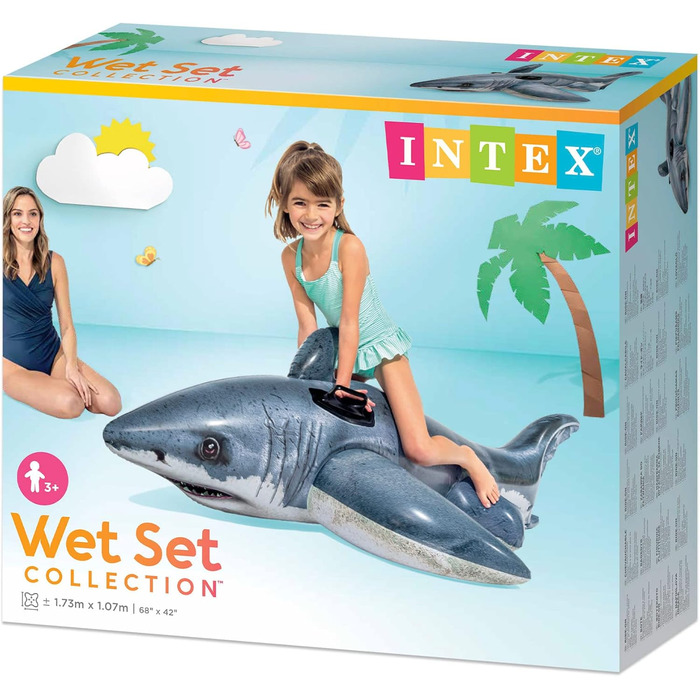 Надувне кріплення Intex Great White Shark RideOn - 173 x 107 см