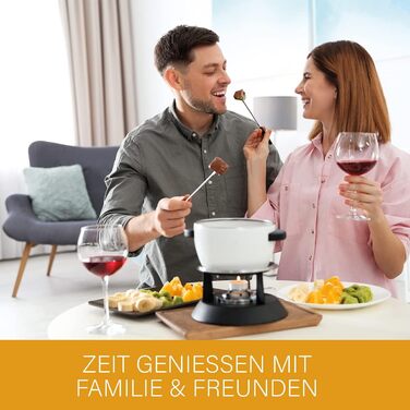 Фритюрниця Bomann 2in1 з 6 вилок для фондю Фондю для шоколадного фондю і сирного фондю Фритюрниця на 1 літр олії/жиру Панель керування з дисплеєм керування Корпус Cool-Touch 840 Вт FFR 1290 CB