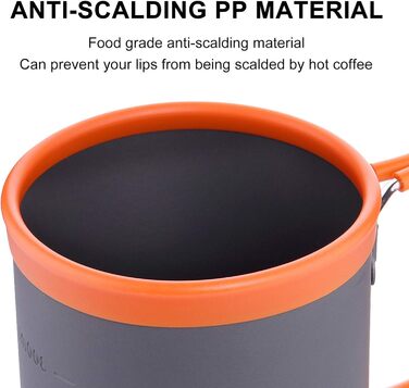 Кемпінг алюмінієва кружка відкритий кавова чашка туристична пікнік трекінг походи зі складною ручкою